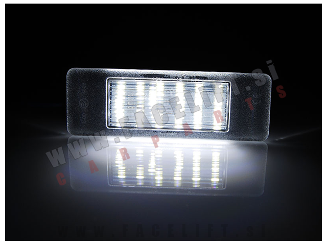 LED osvetlitev registrske tablice z ohišjem Peugeot 307 01-07