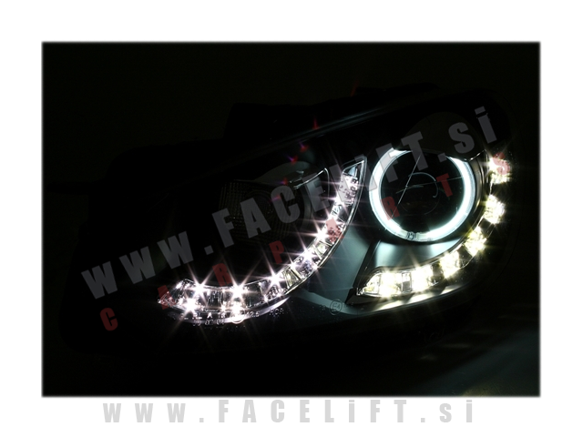 VW Golf 6 / 5K (08-13) / žarometi z LED dnevnimi lučmi in lečo