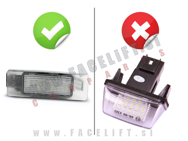 Citroen Berlingo / (08- ) / LED osvetlitev registrske tablice z ohišjem