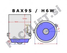LED žarnica BAX9s H6W 5x SMD 5050 12V